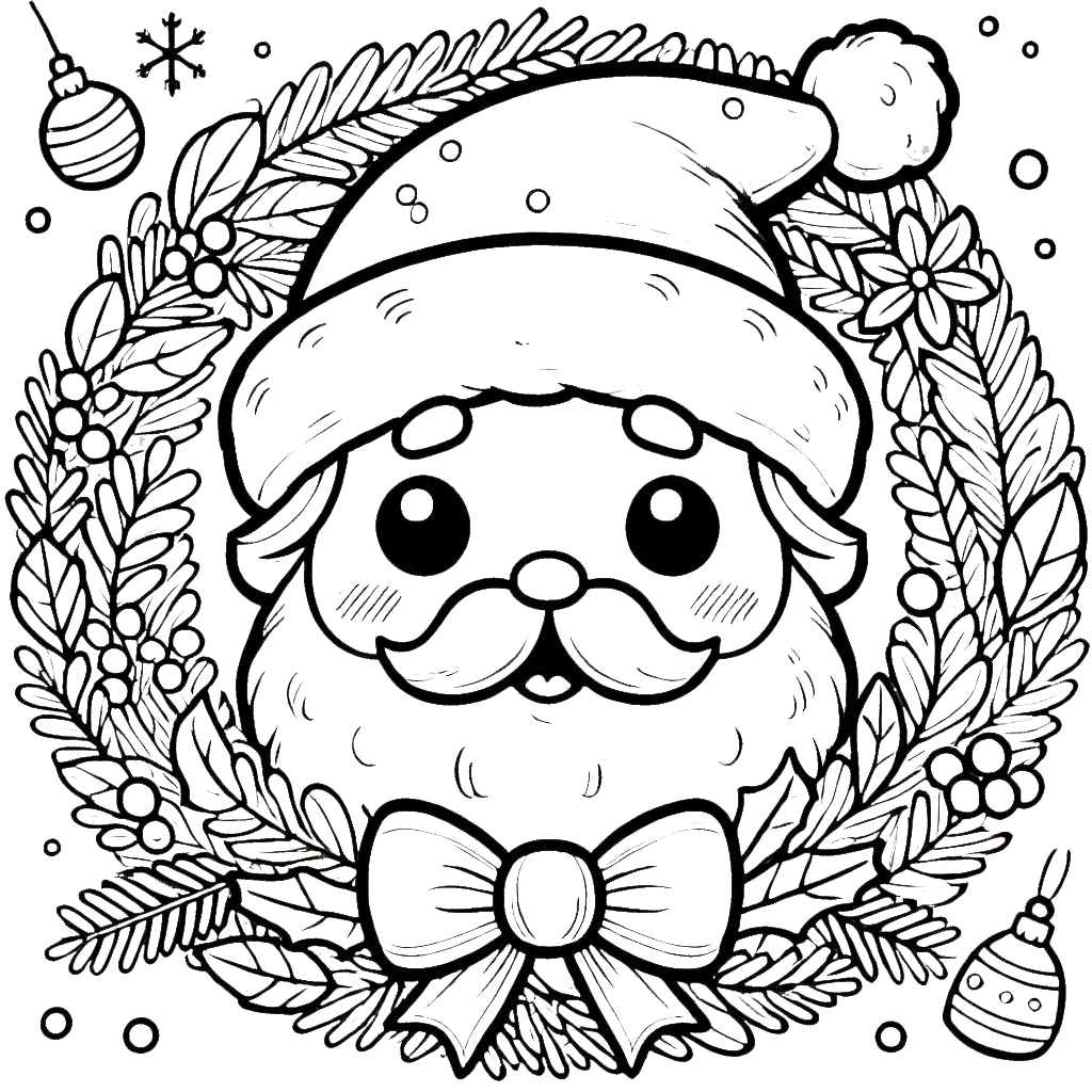 coloriage Couronne de Noël et dessins