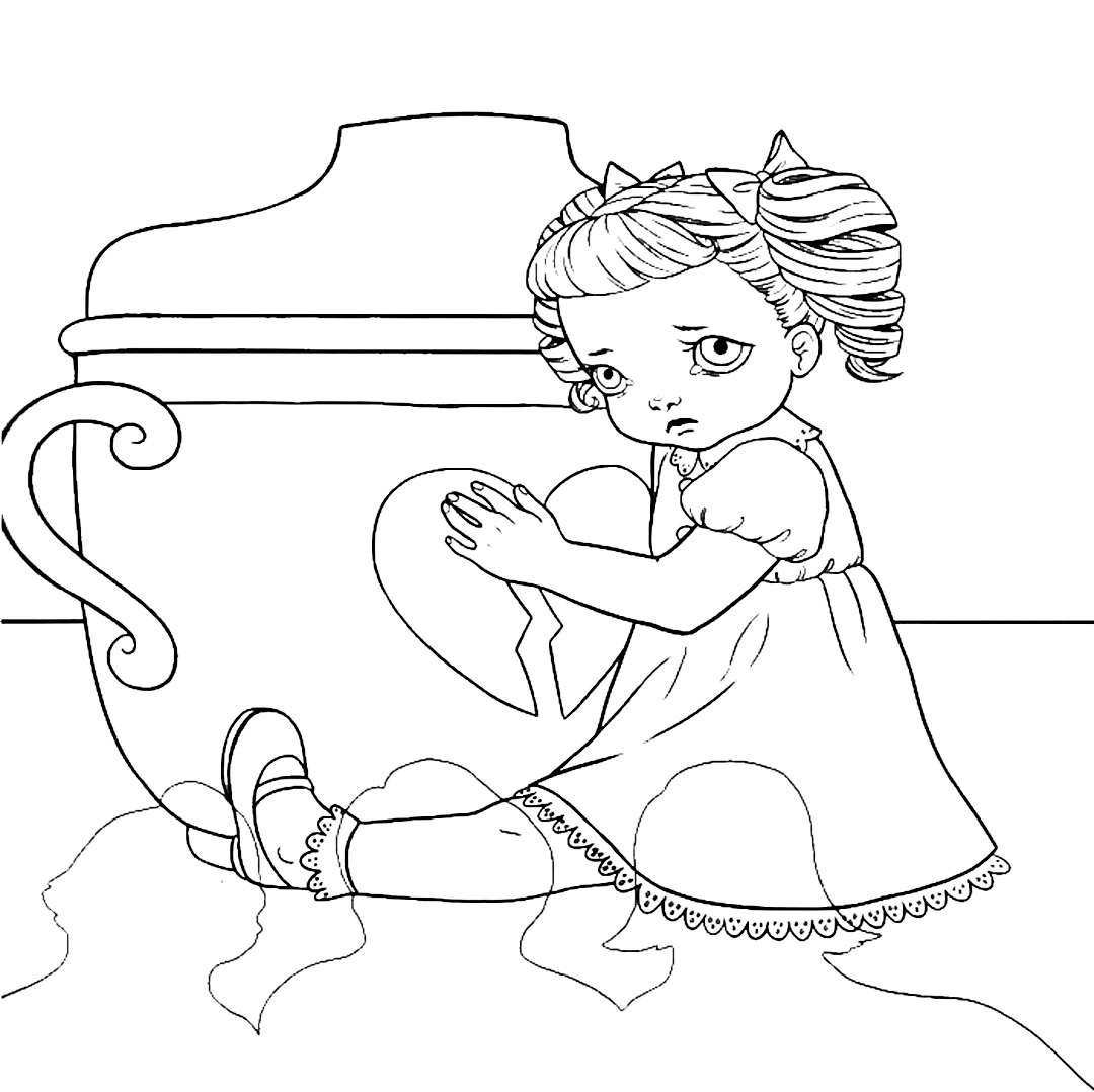 coloriage Cry Baby pour enfant de 5 ans