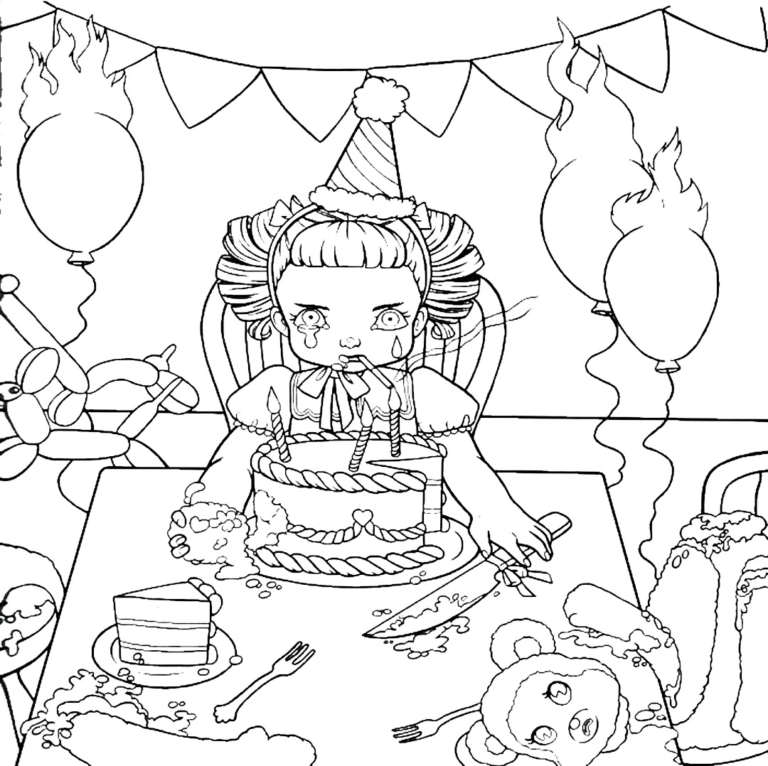 image de coloriage Cry Baby pour enfant