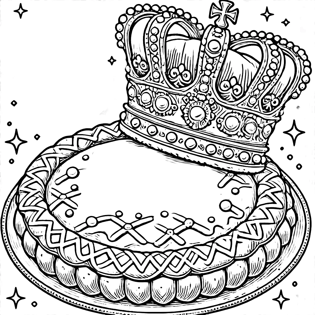 coloriage Galette des rois pour enfant de 2 ans