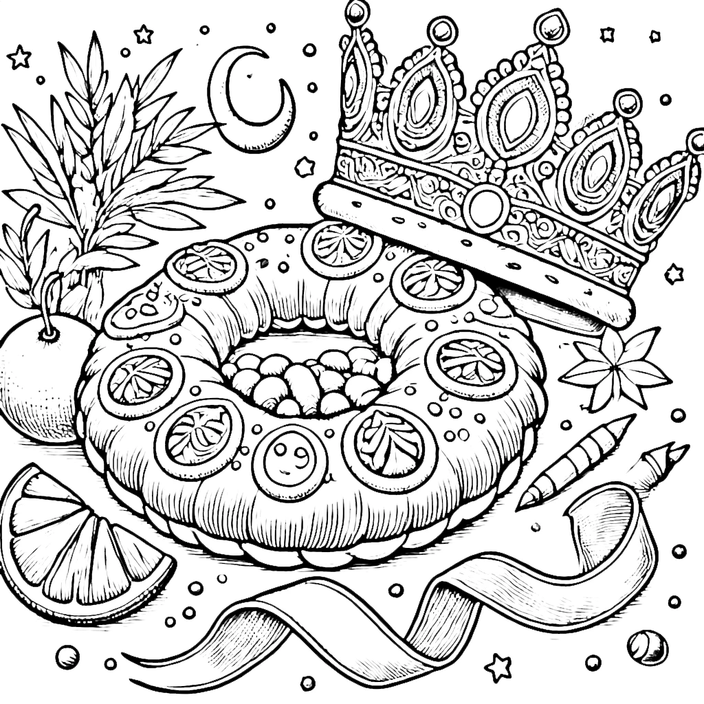 imprimer coloriage Galette des rois pour enfant