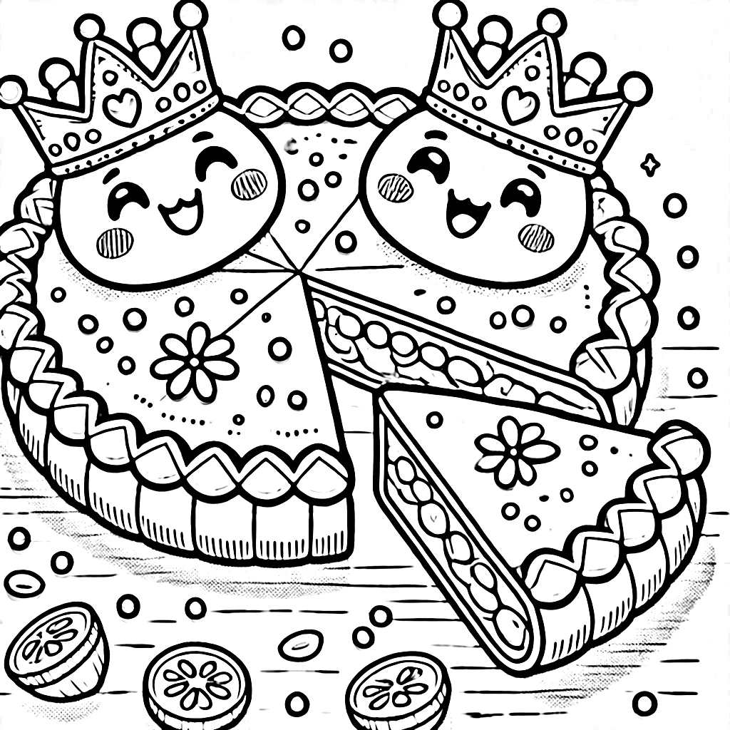 coloriage Galette des rois à imprimer pour enfant de 3 ans