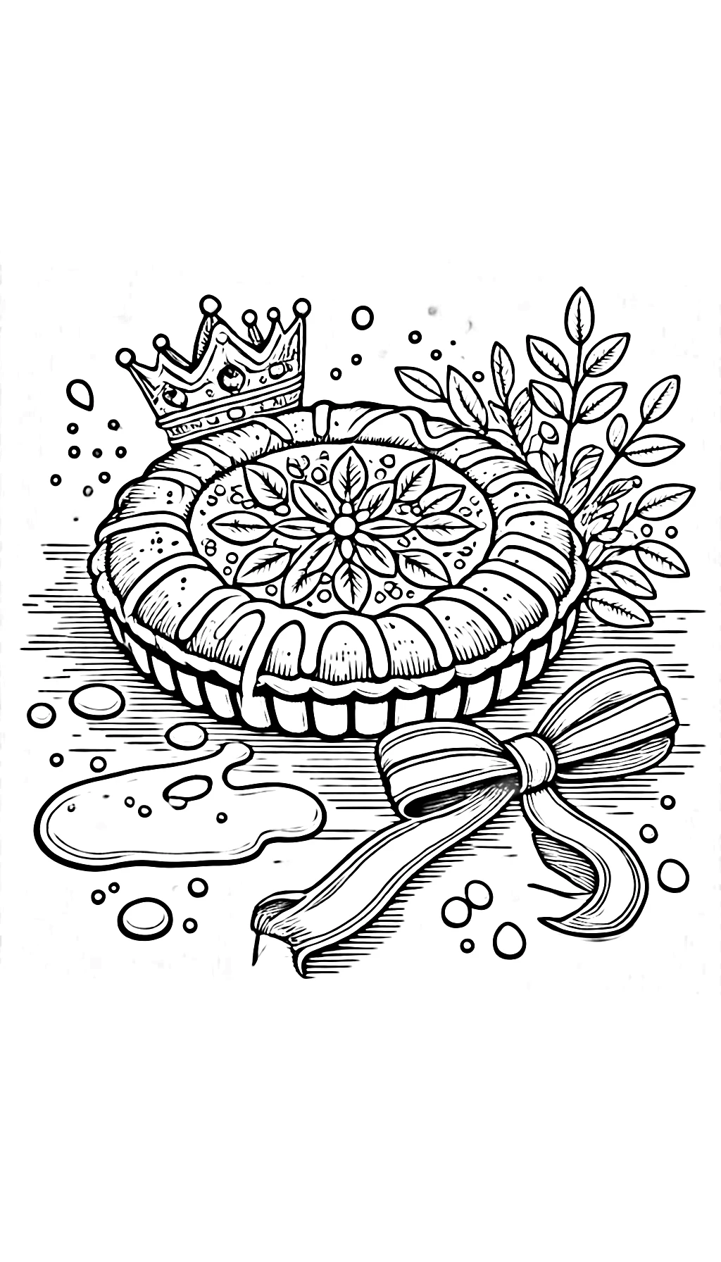 image pour coloriage Galette des rois enfant 1