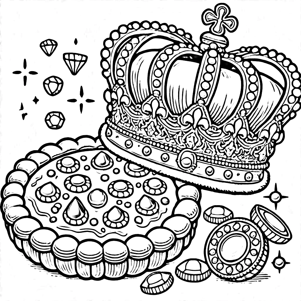 coloriage Galette des rois pour enfants