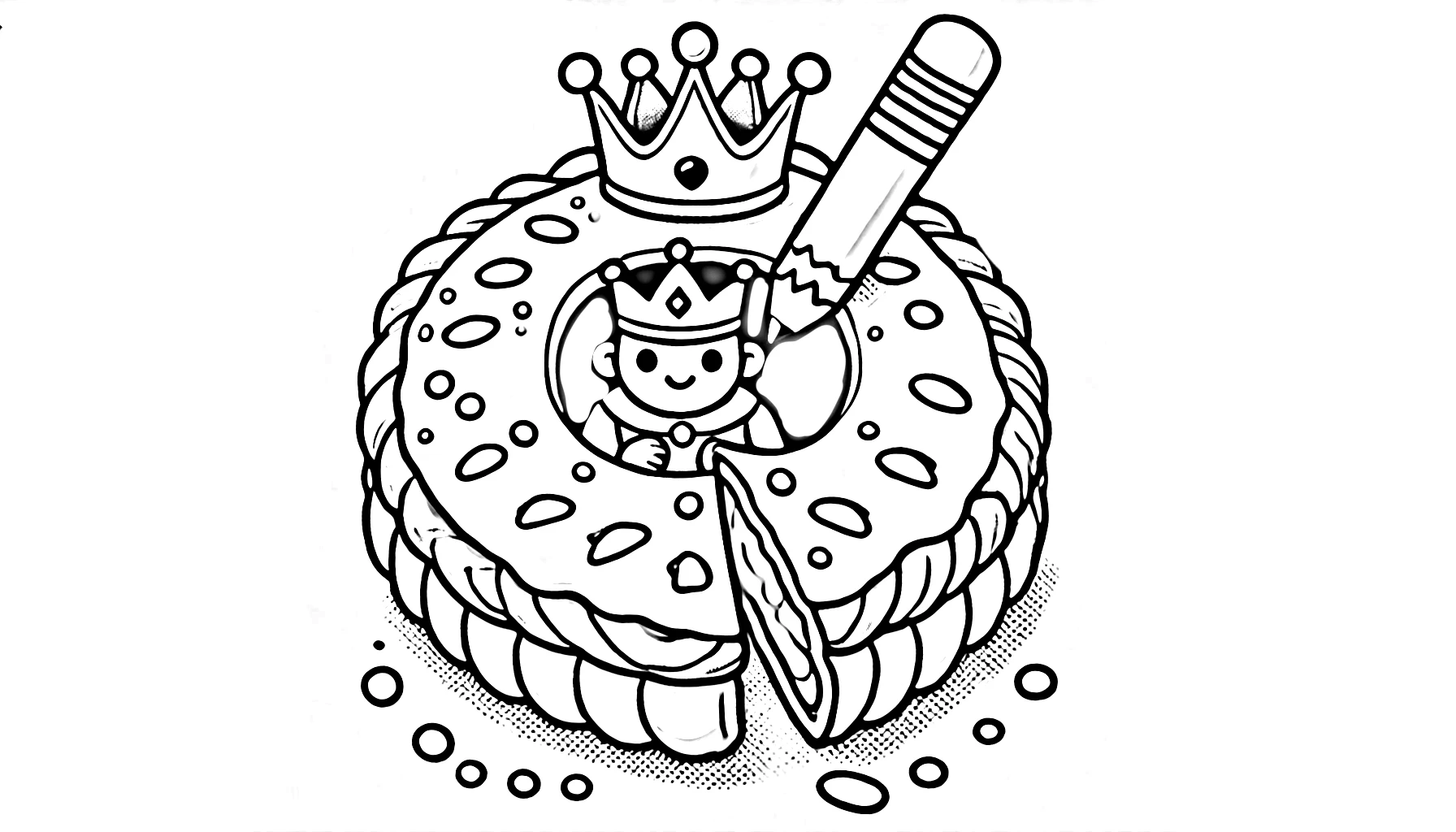 coloriage Galette des rois gratuit à imprimer