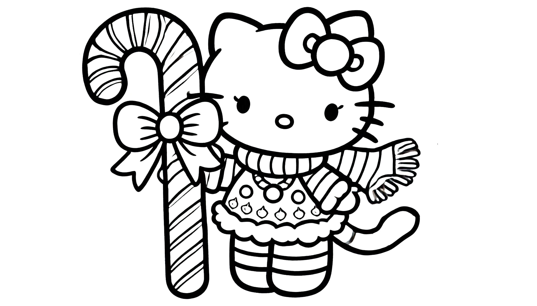 coloriage Hello Kitty Noël a imprimer