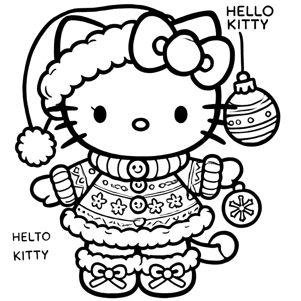 coloriage Hello Kitty Noël et dessins