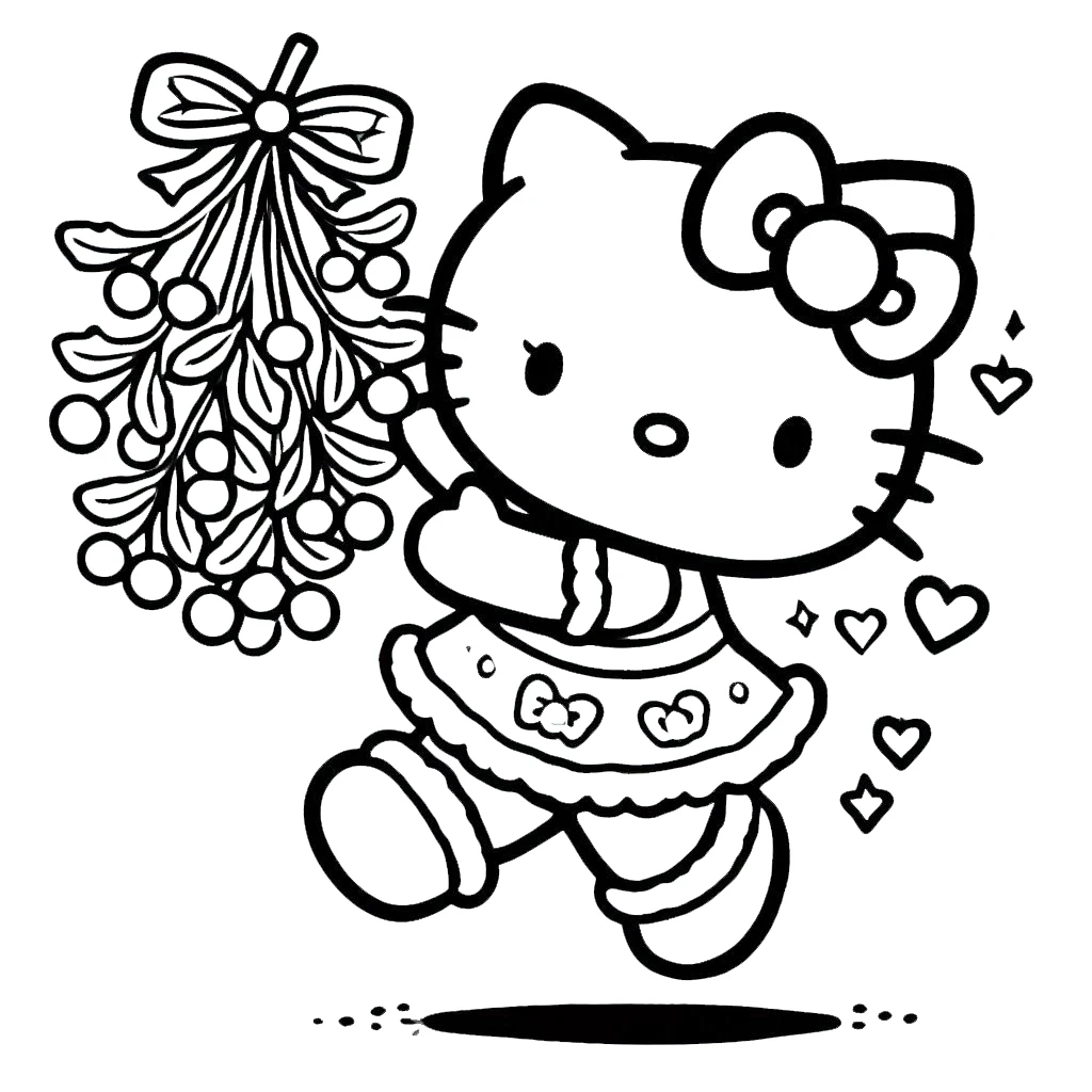 imprimer coloriage Hello Kitty Noël pour enfant 1