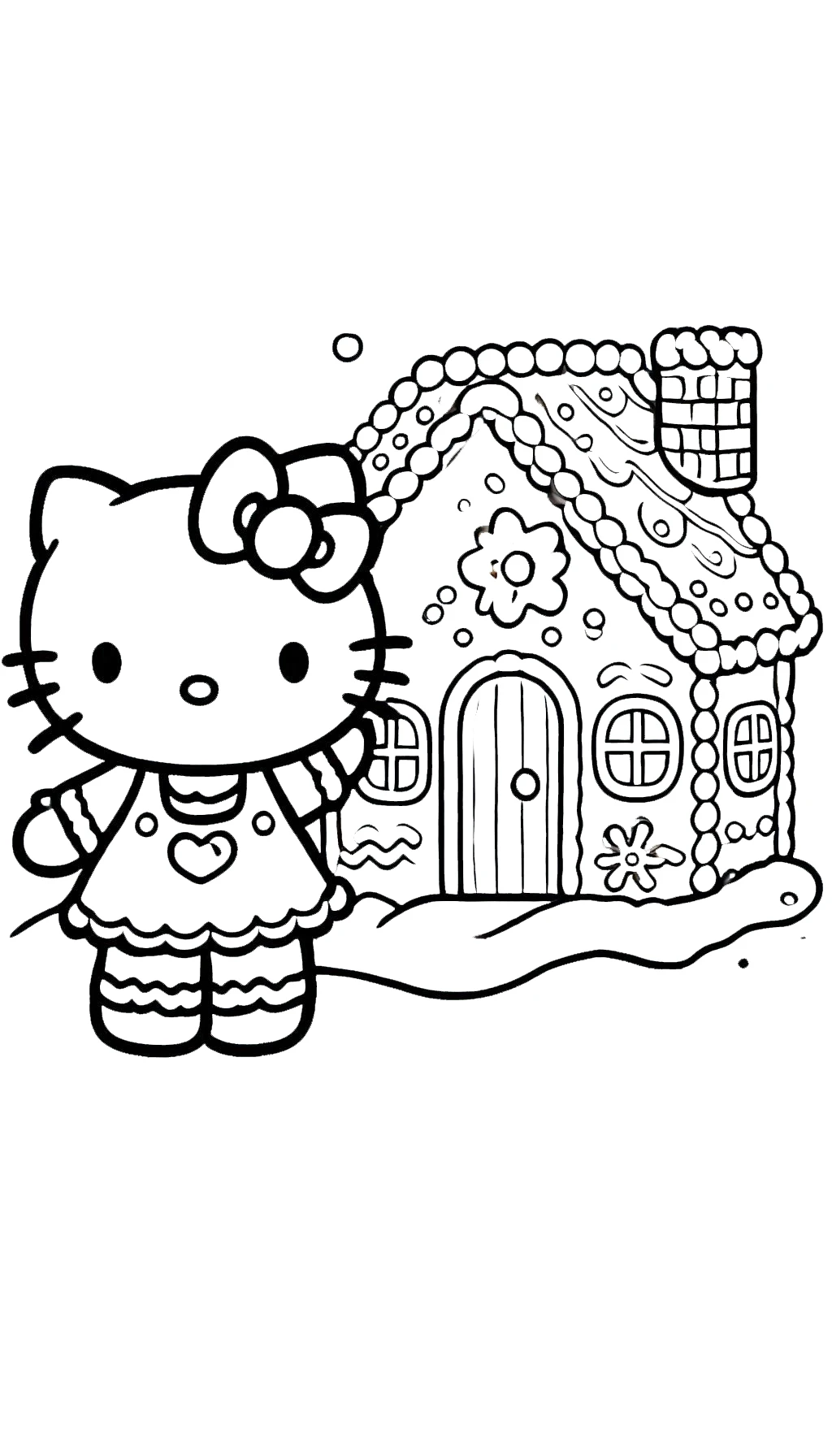 coloriage Hello Kitty Noël d'enfant a imprimer 1