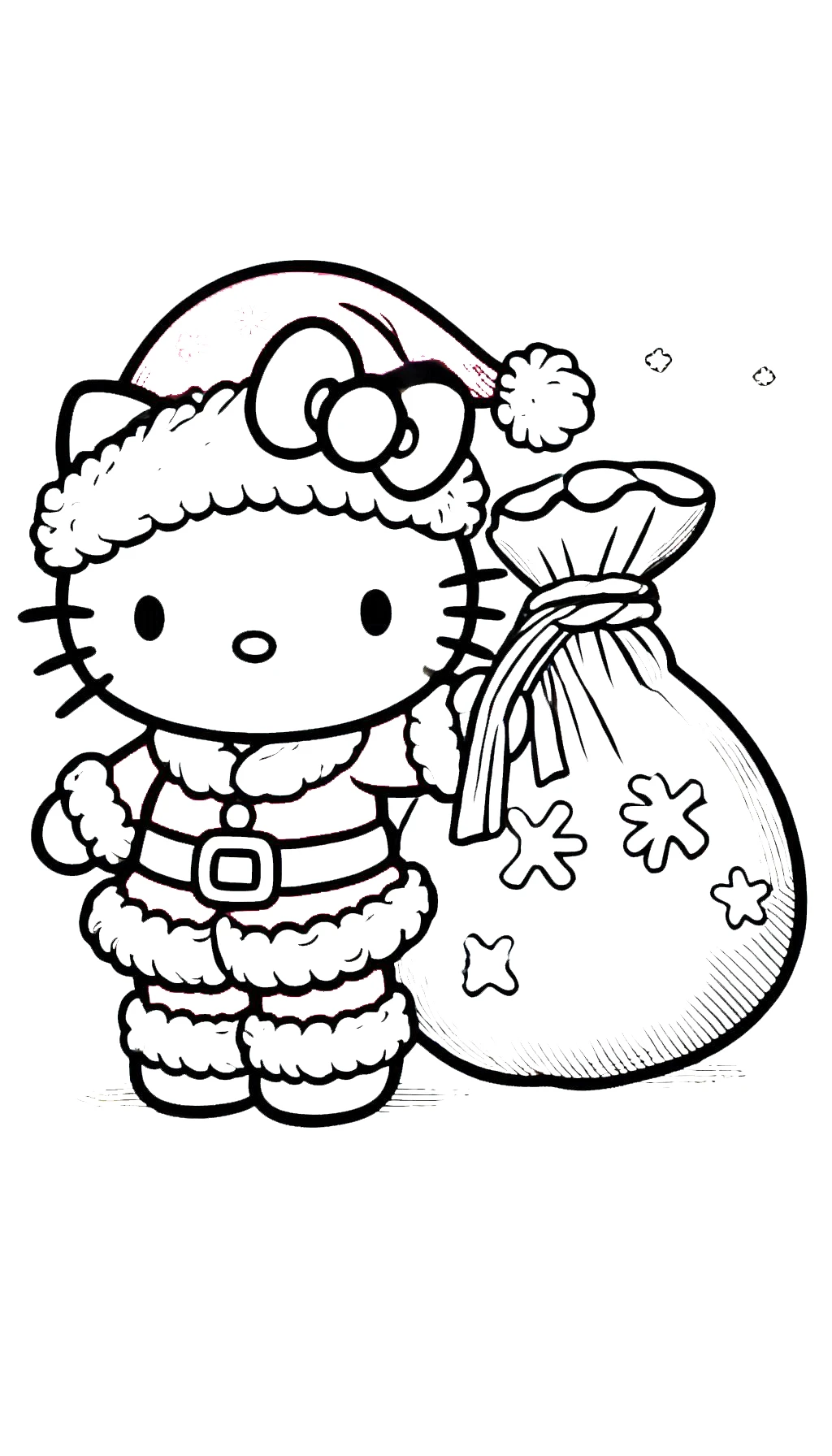 a imprimer coloriage Hello Kitty Noël gratuit