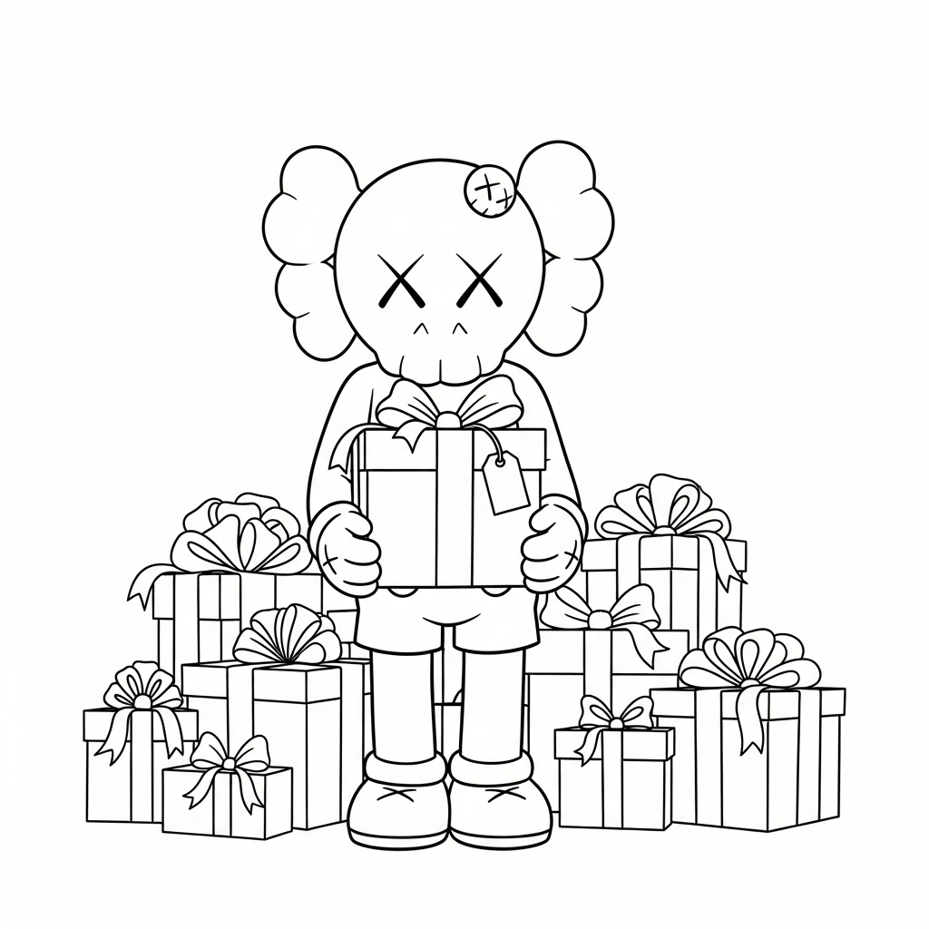 coloriage KAWS updated à imprimer kawaii