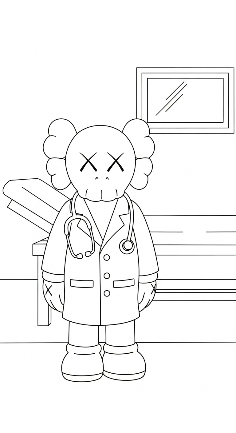 a imprimer coloriage KAWS updated gratuit