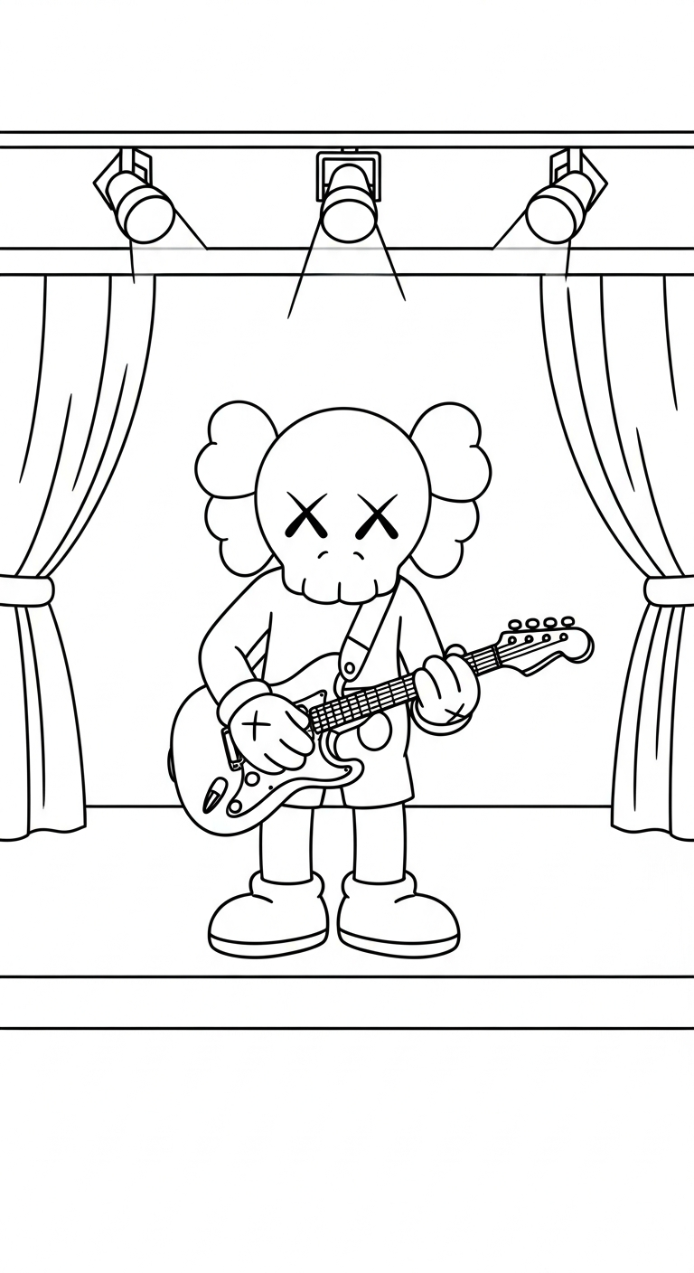 coloriage KAWS updated à imprimer pour enfant de 7 ans