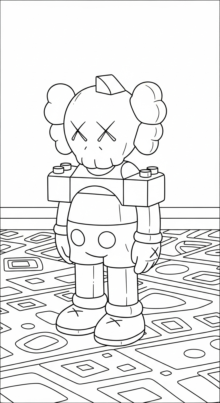 coloriage KAWS updated pour enfant gratuit