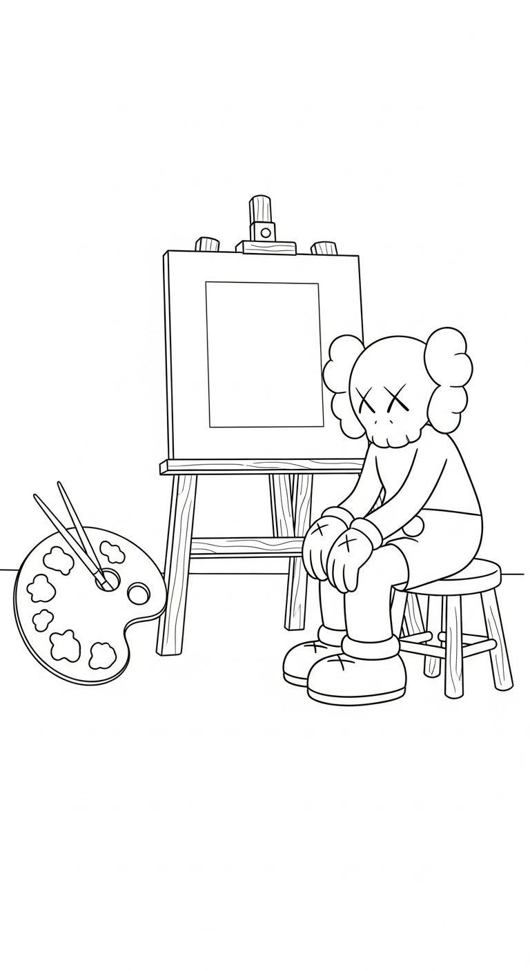 coloriage KAWS updated pour enfant de 10 ans