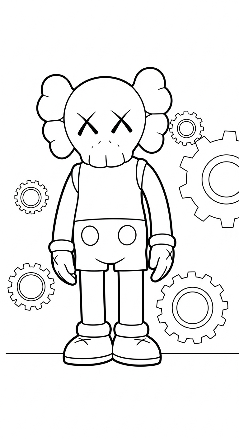 coloriage KAWS updated et découpage à imprimer