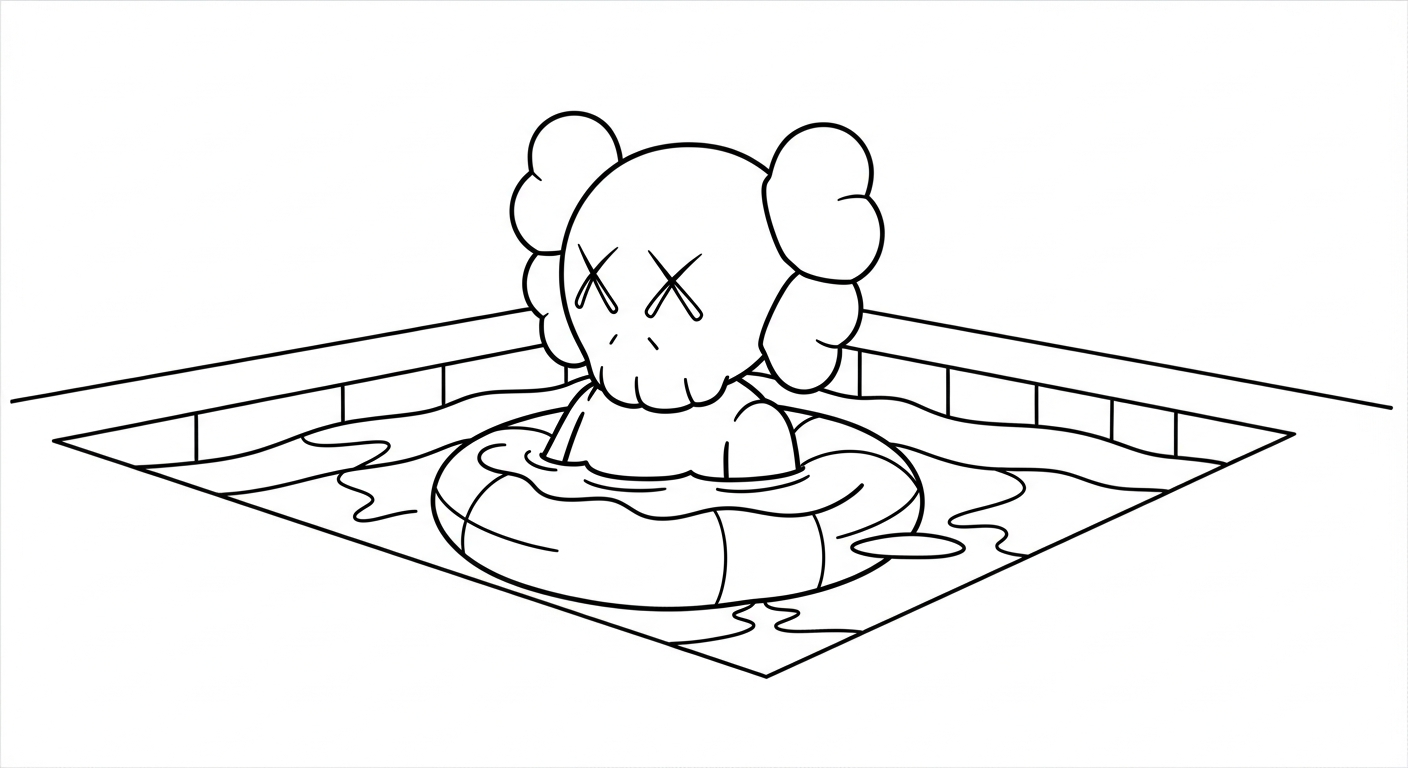 coloriage KAWS updated et decoupage a imprimer gratuit