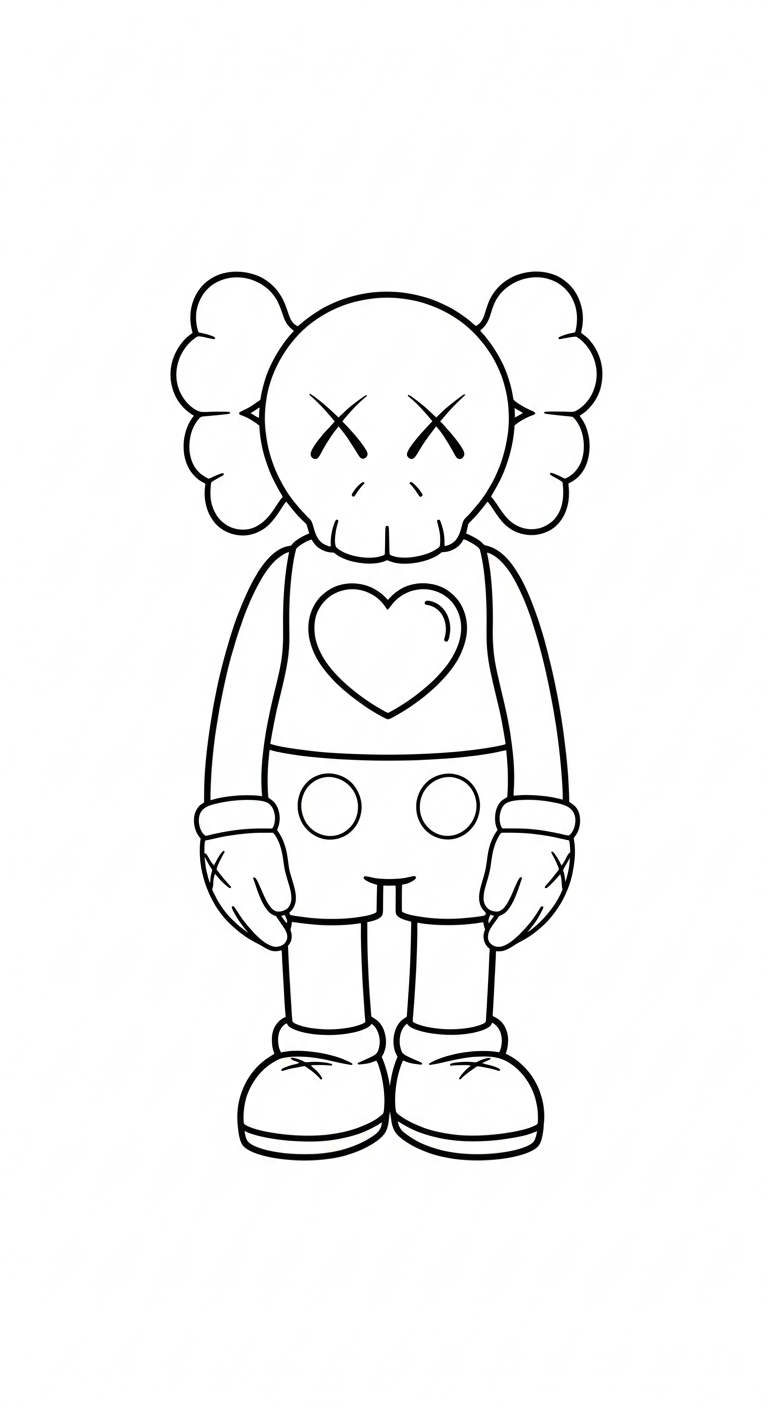 imprimer coloriage KAWS updated
