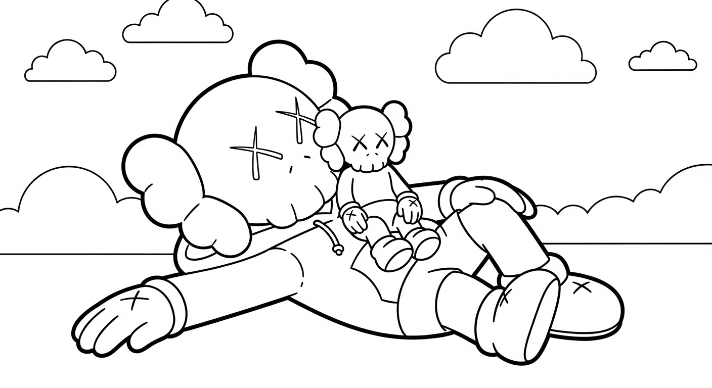 coloriage KAWS updated à imprimer kawaii 1