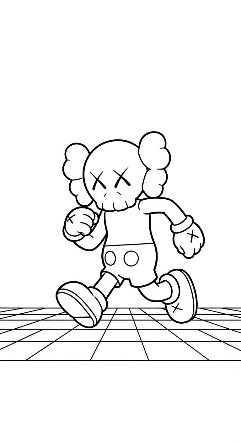 coloriage KAWS updated d'enfant a imprimer