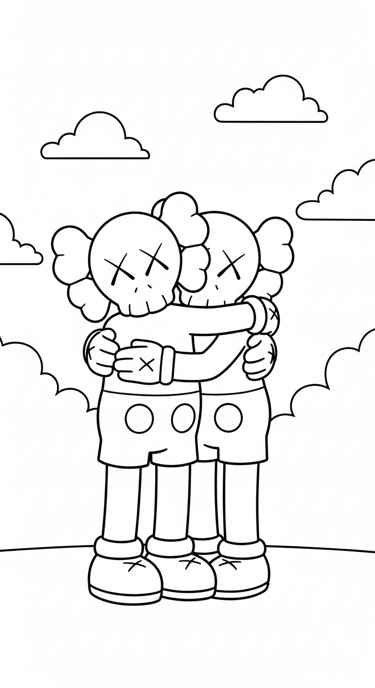 coloriage KAWS updated à imprimer pdf gratuit 1