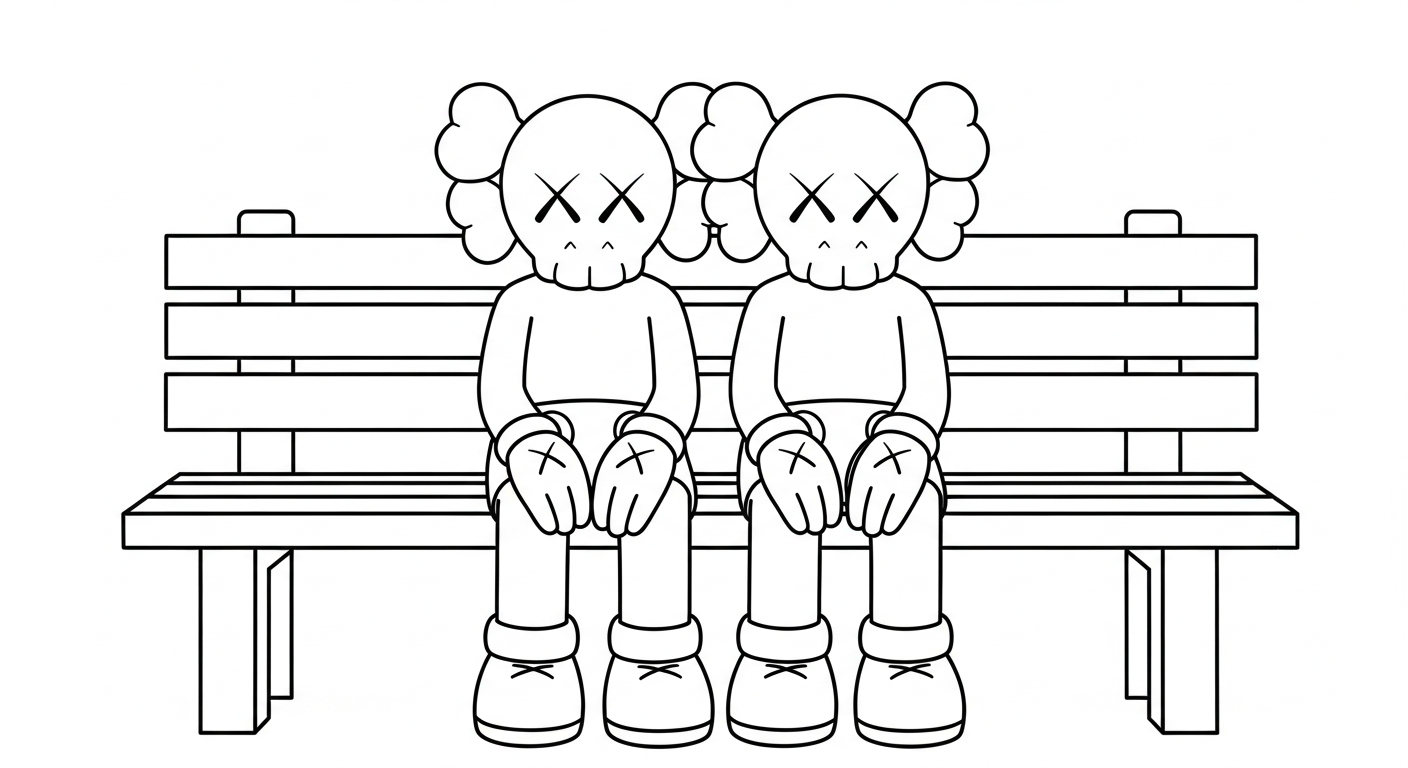 coloriage KAWS updated à imprimer pour enfant de 10 ans 1