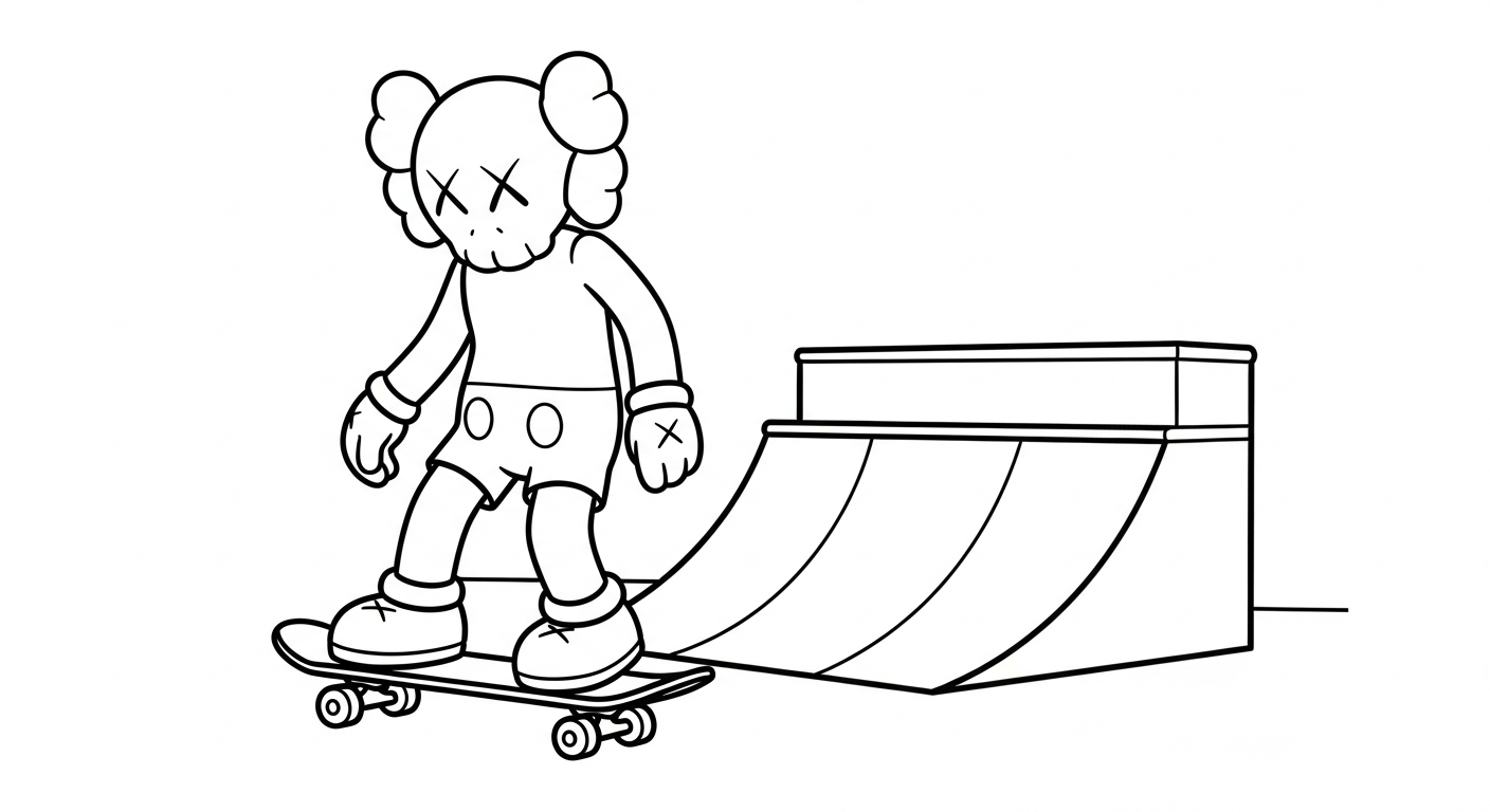coloriage KAWS updated à imprimer gratuitement