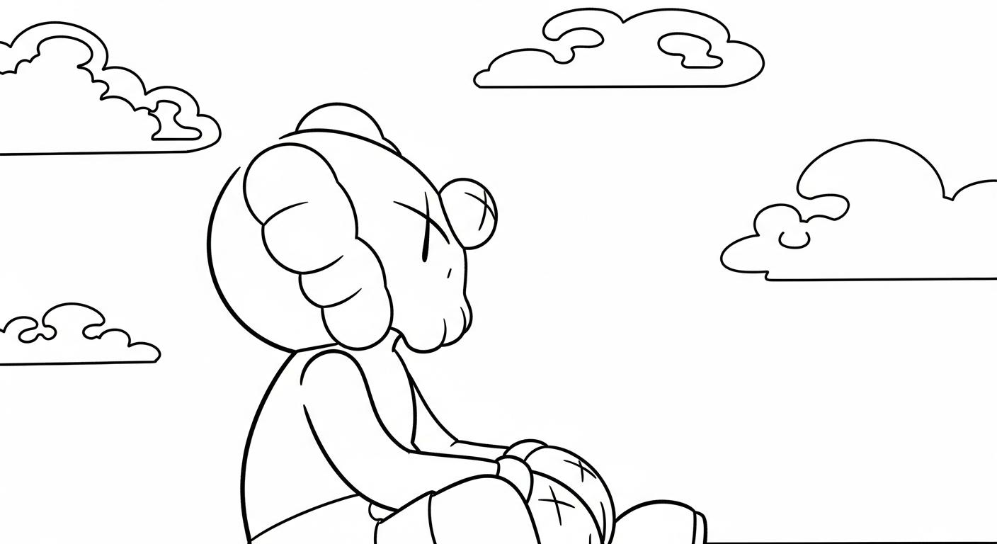 coloriage KAWS updated à imprimer pour enfant de 10 ans