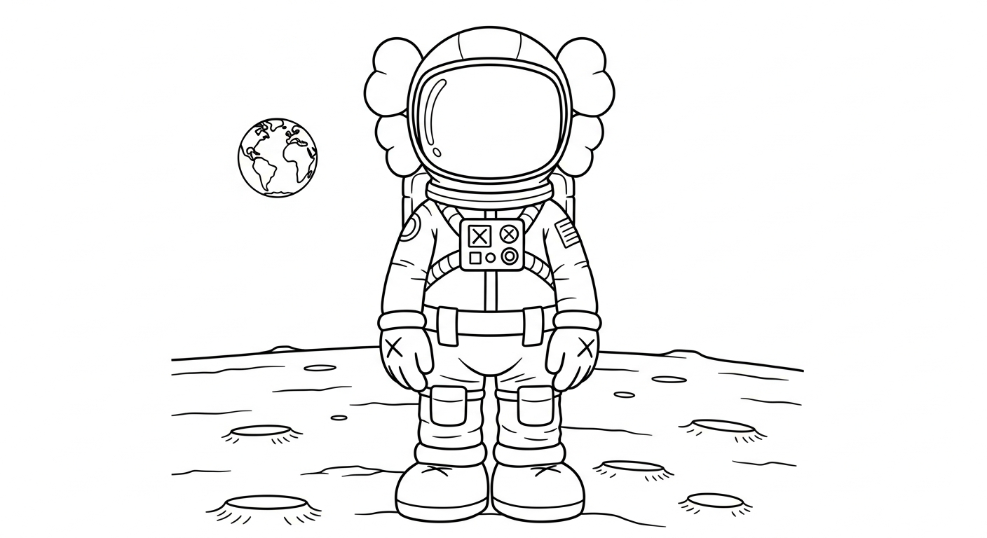 coloriage KAWS updated à imprimer pour enfant de 2 ans