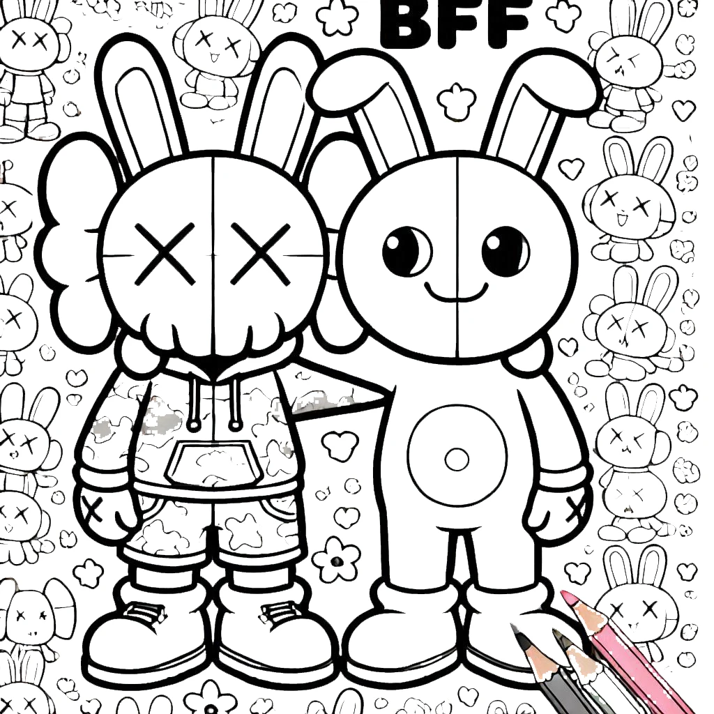 coloriage Kaws pour enfants à imprimer