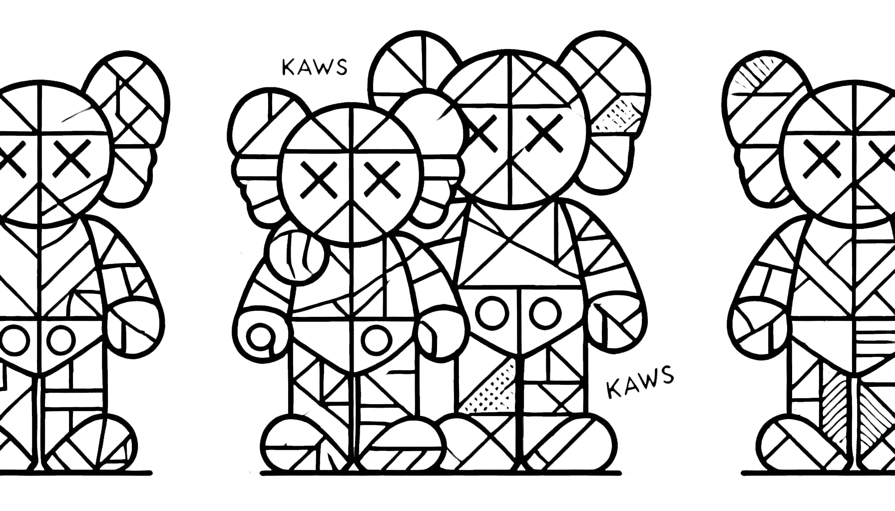 coloriage Kaws à imprimer pour enfant de 3 ans 1