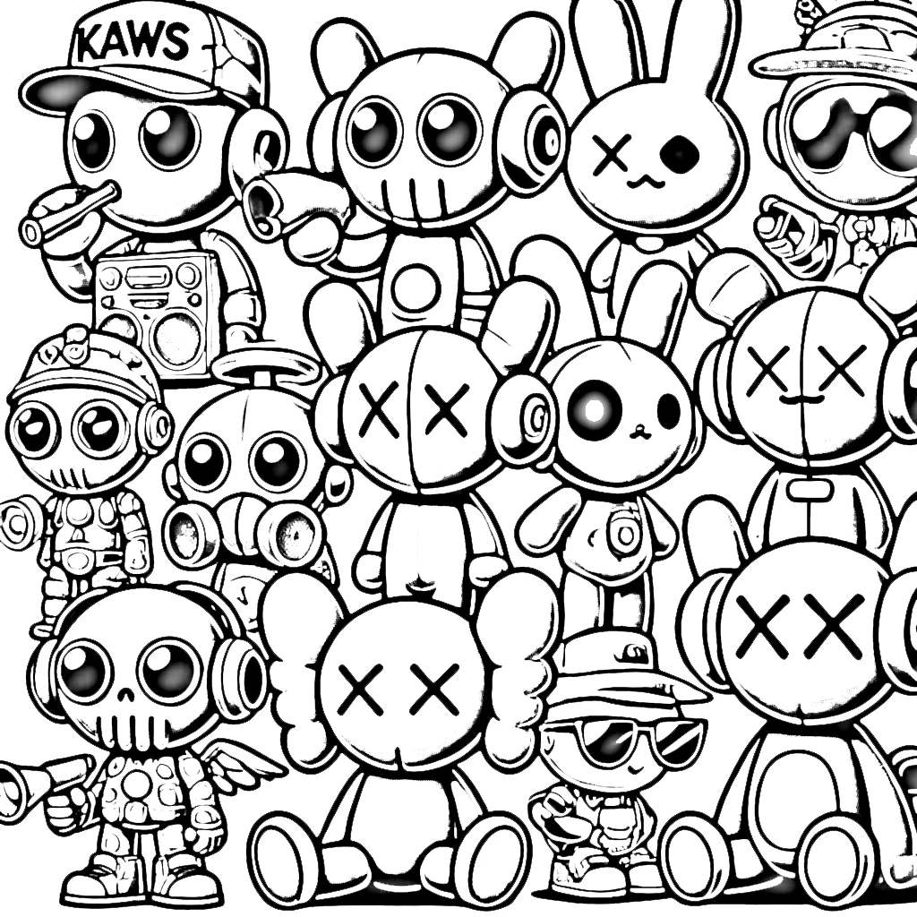 coloriage Kaws à imprimer