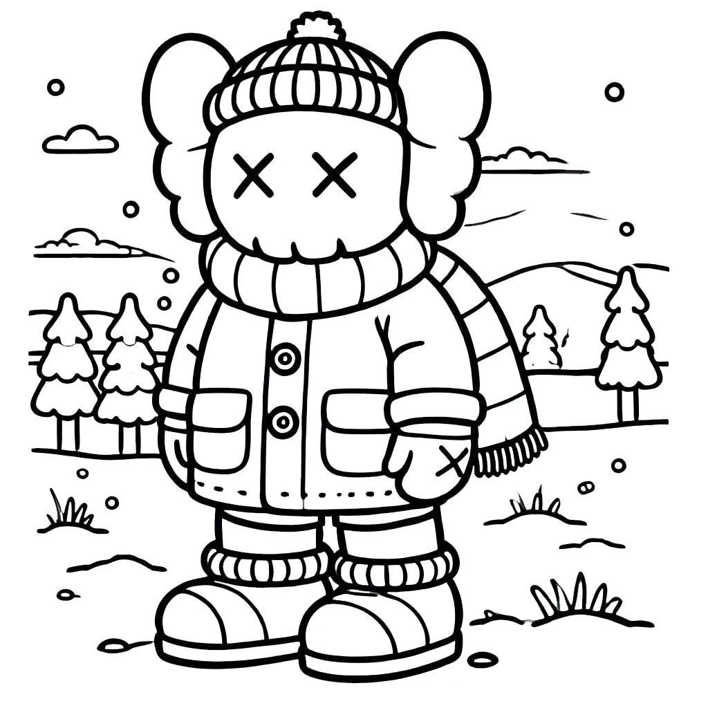 coloriage Kaws à imprimer kawaii