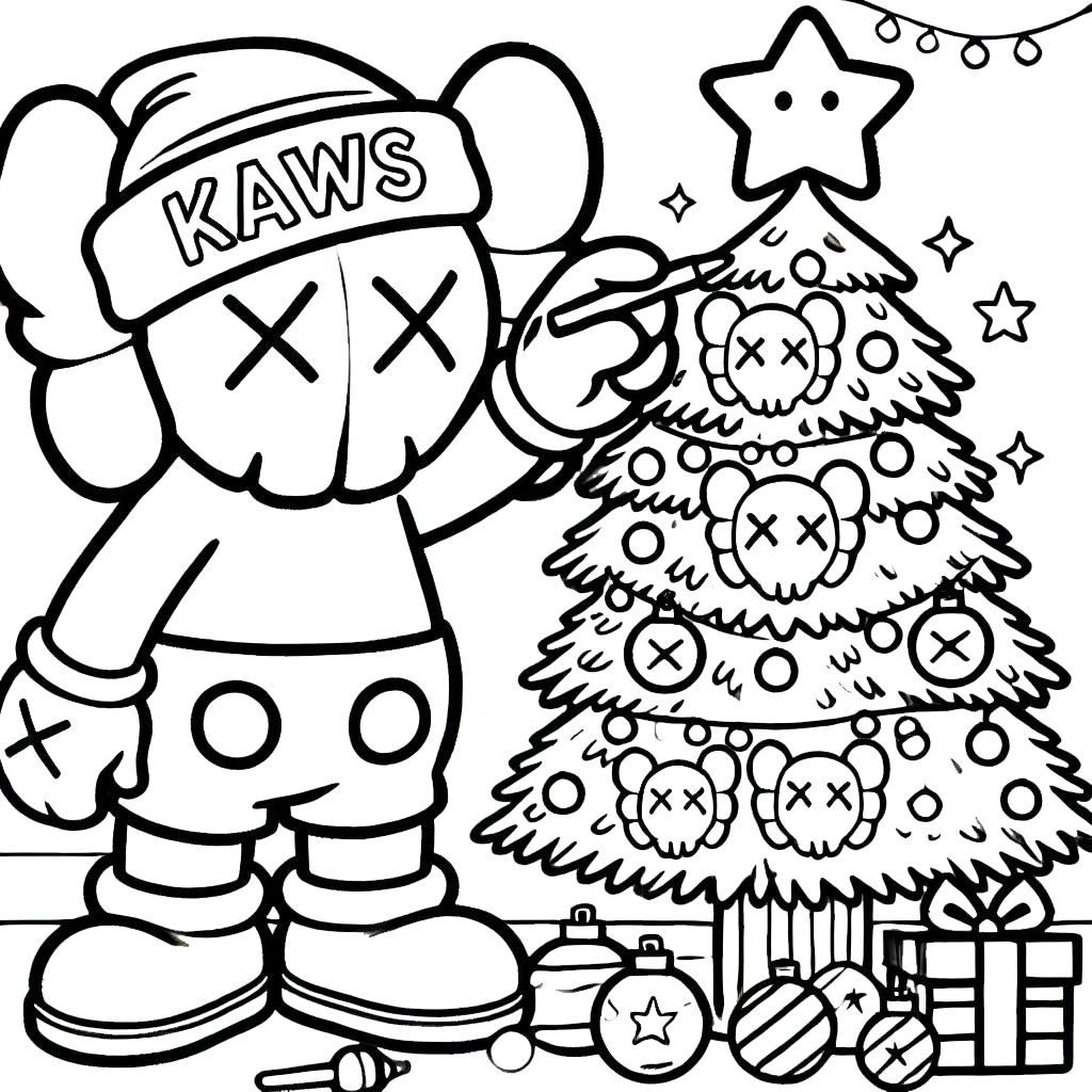 coloriage Kaws et decoupage a imprimer gratuit