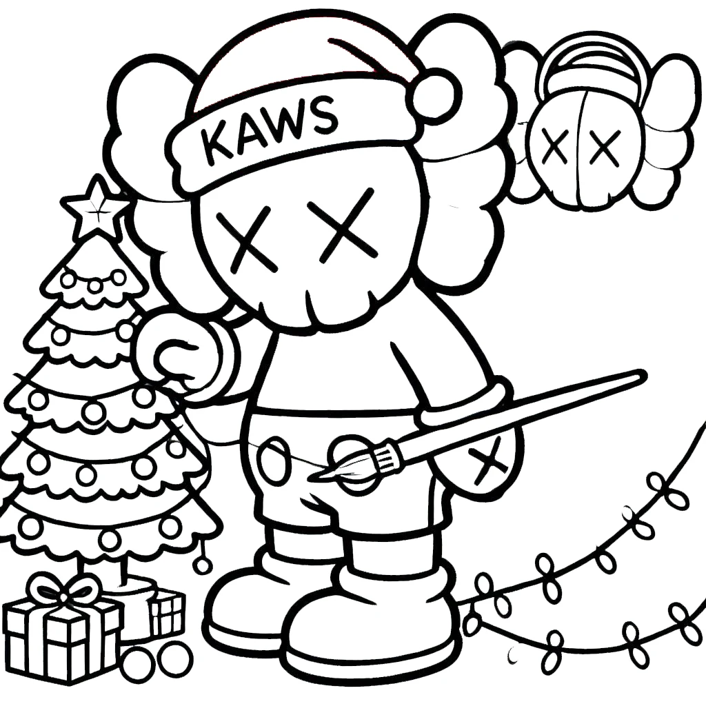 coloriage Kaws pour enfant a imprimer gratuit