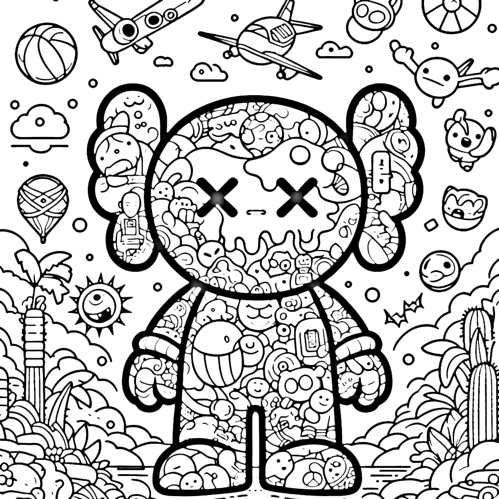 coloriage Kaws pour enfants à télécharger