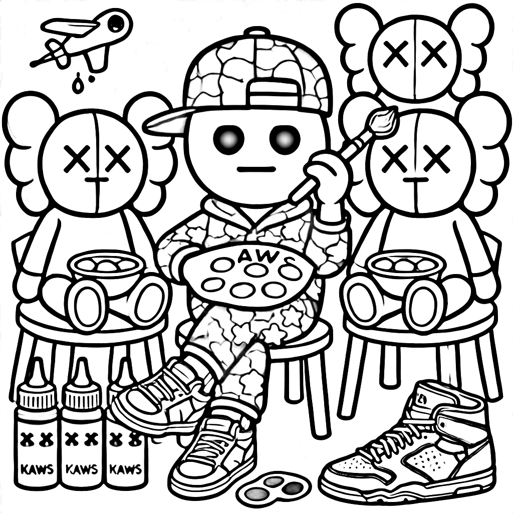 coloriage Kaws a telecharger