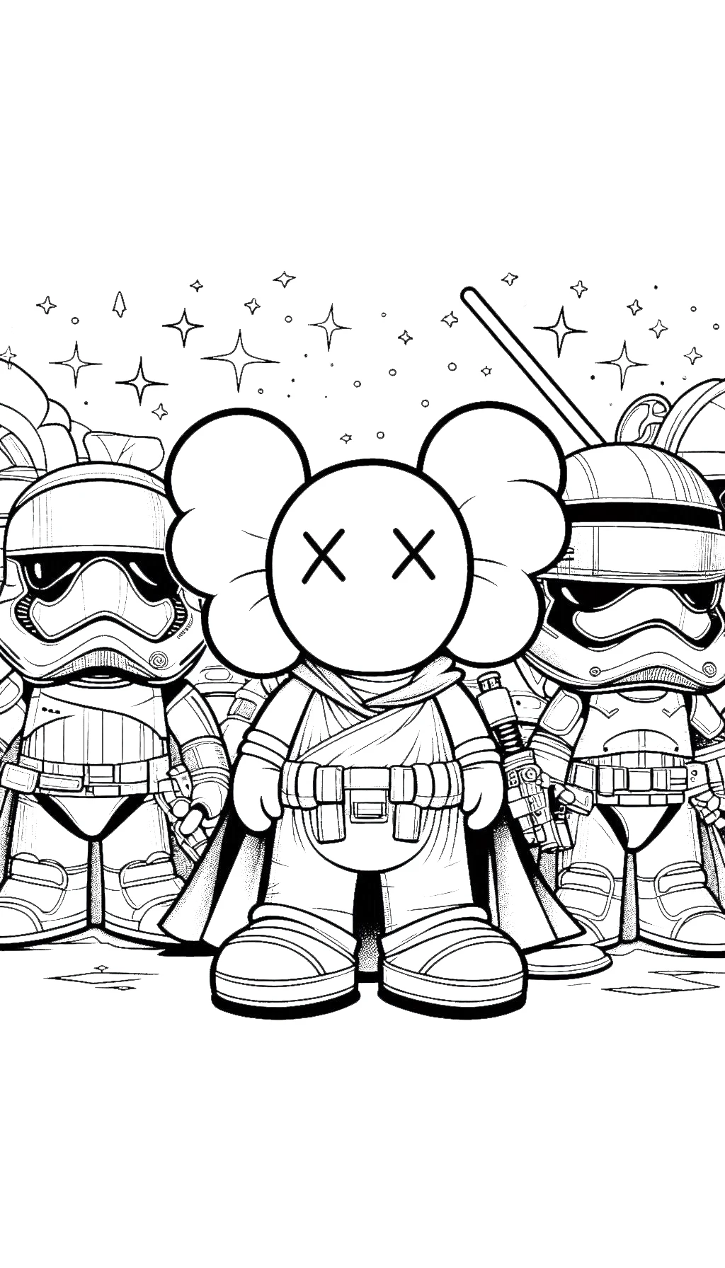 coloriage Kaws de pour enfants