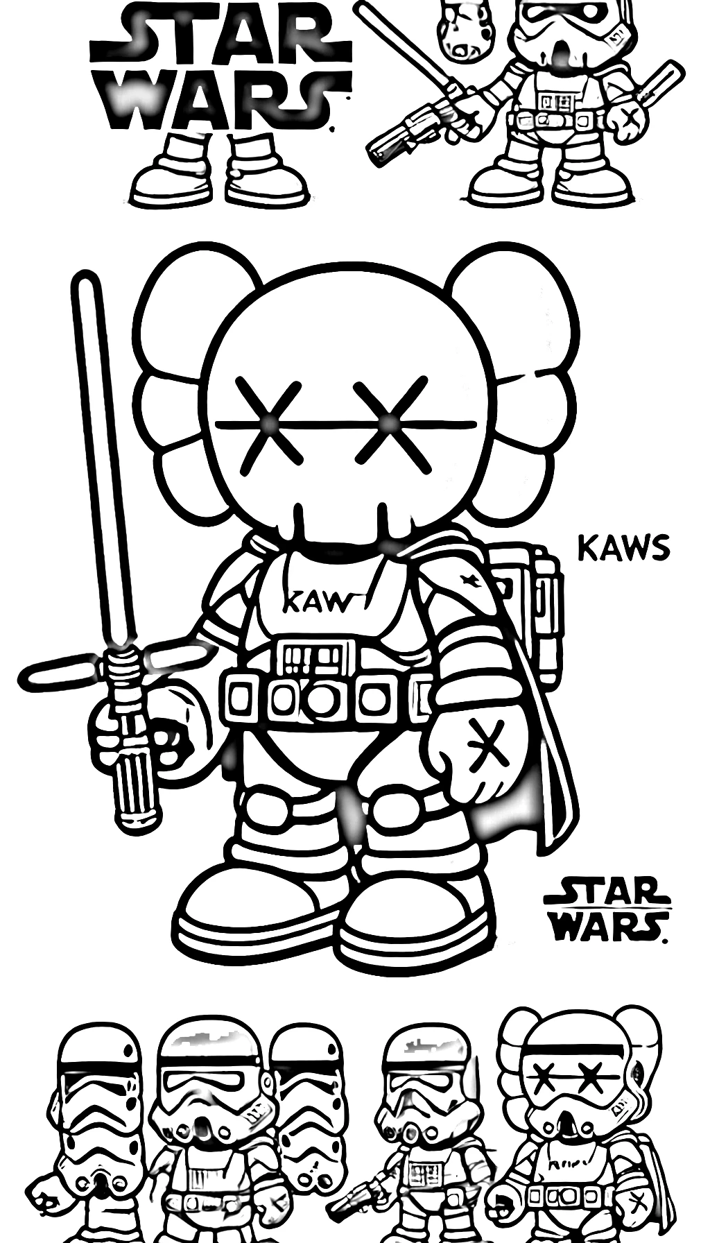 coloriage Kaws à imprimer a4