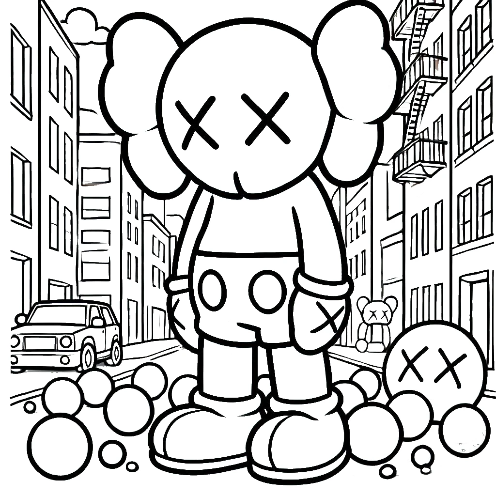 coloriage Kaws a imprimer gratuitement