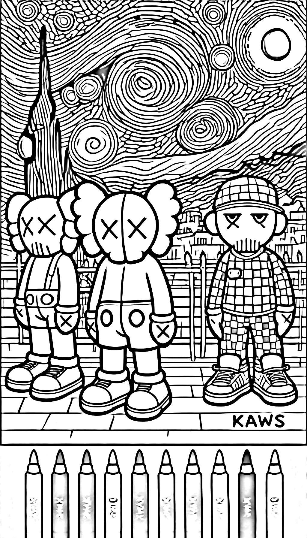 coloriage Kaws a imprimer gratuitement 1