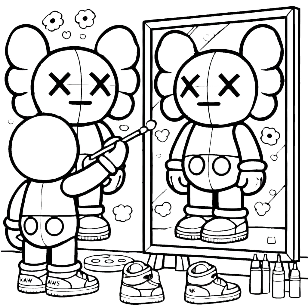 coloriage Kaws pour enfant de à imprimer