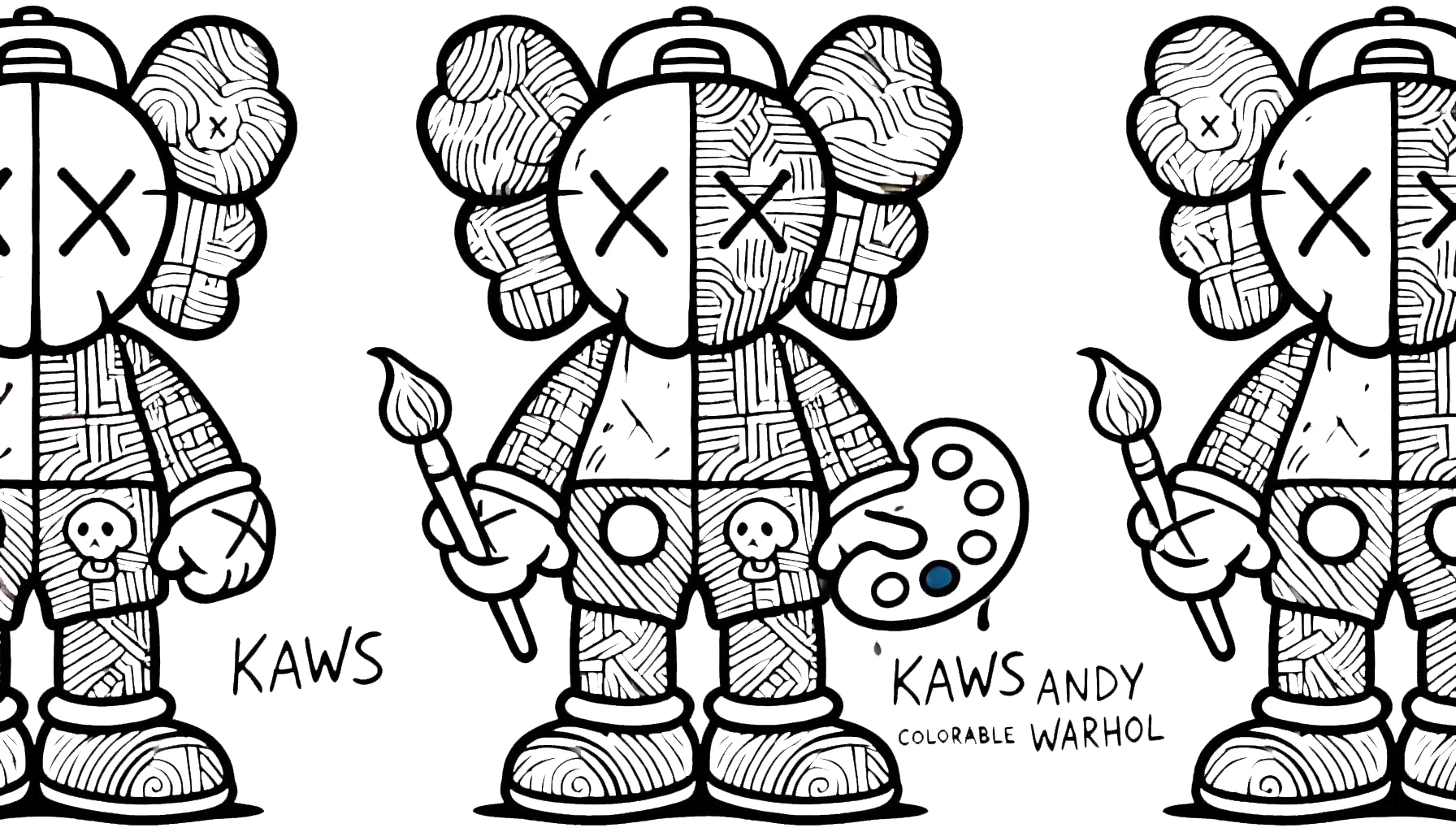 coloriage Kaws a imprimer gratuitement 2