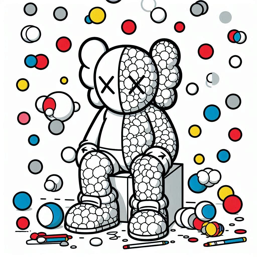 coloriage Kaws pour enfants a imprimer