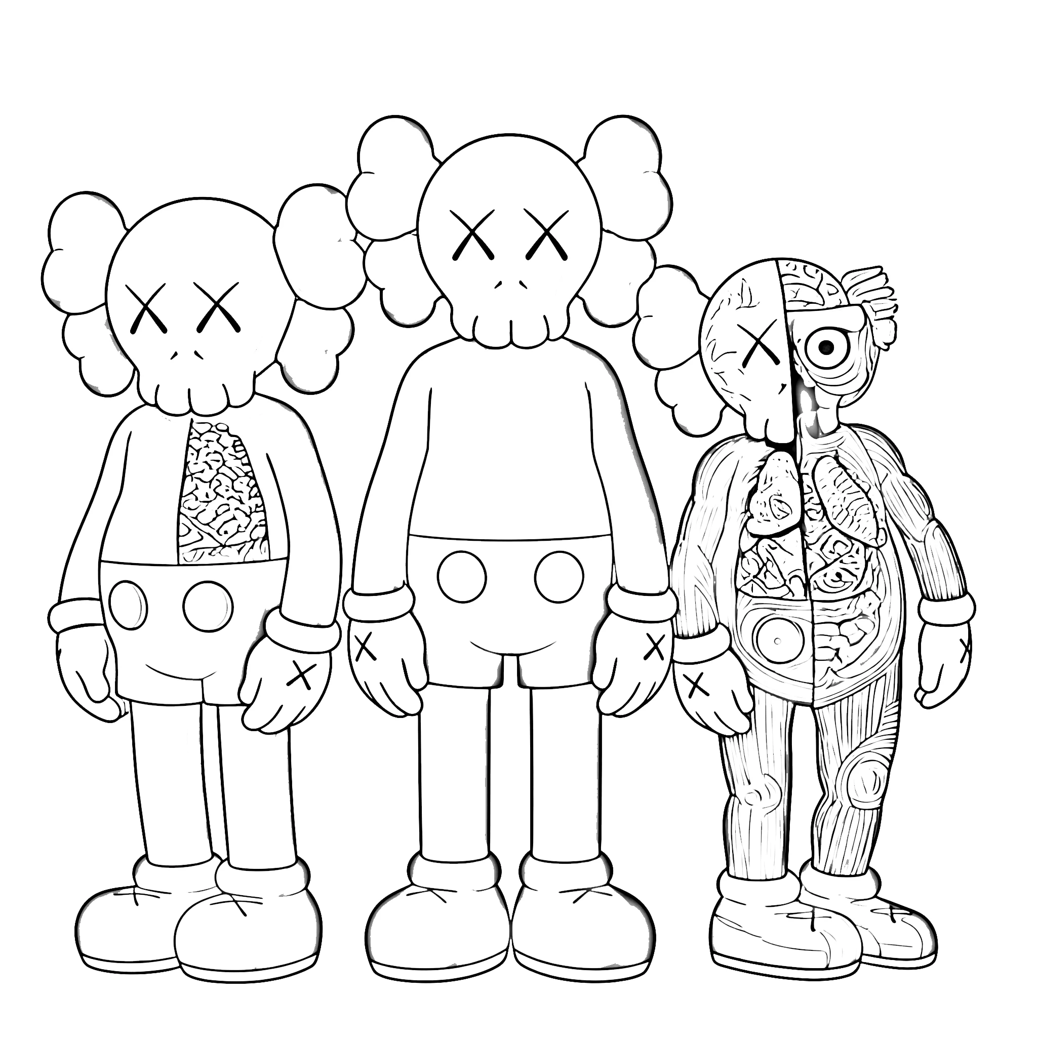 imprimer coloriage Kaws 2