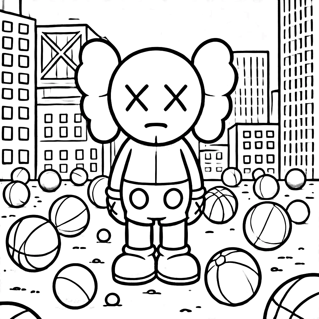 coloriage Kaws a colorier en ligne gratuitement