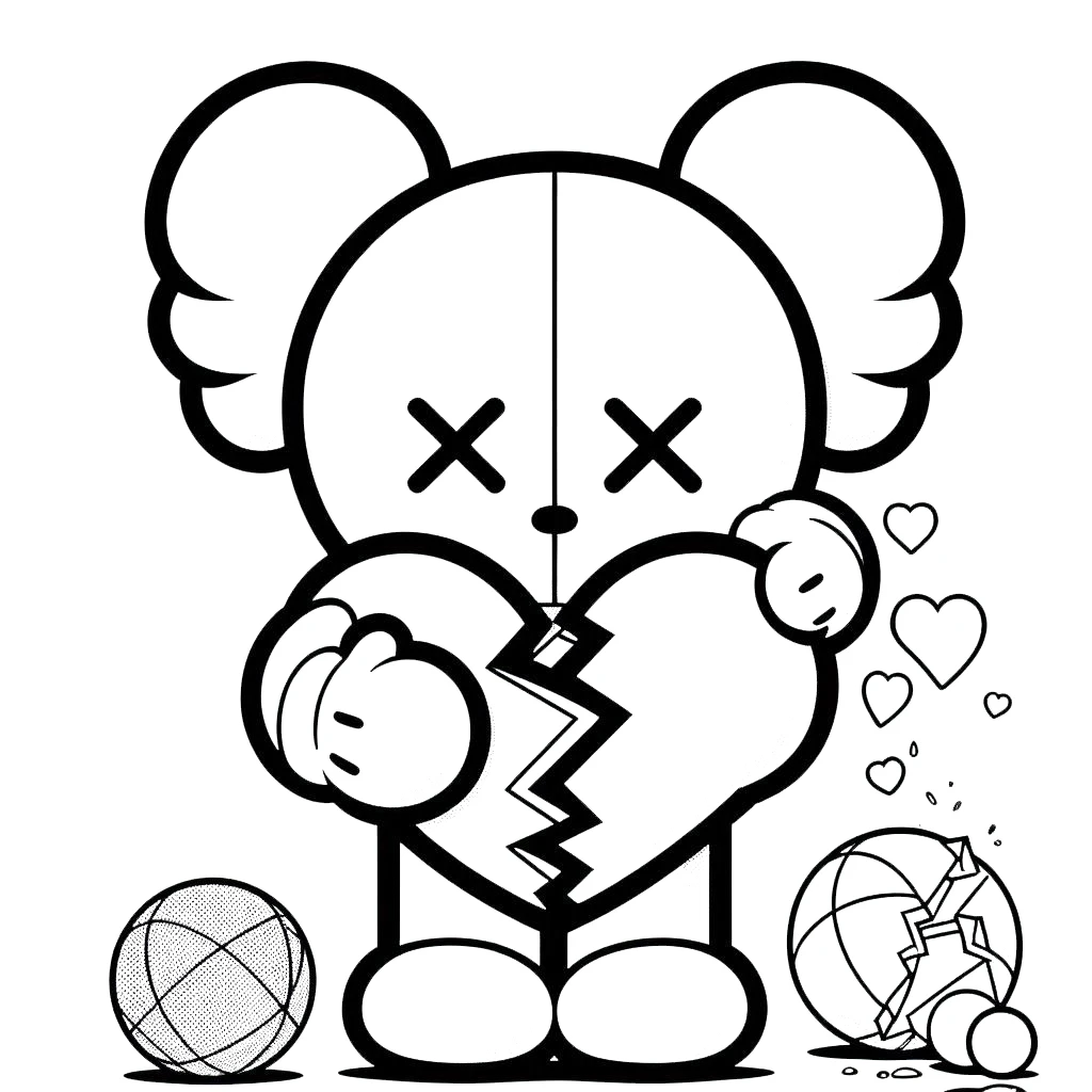 coloriage Kaws pour enfant de 4 ans