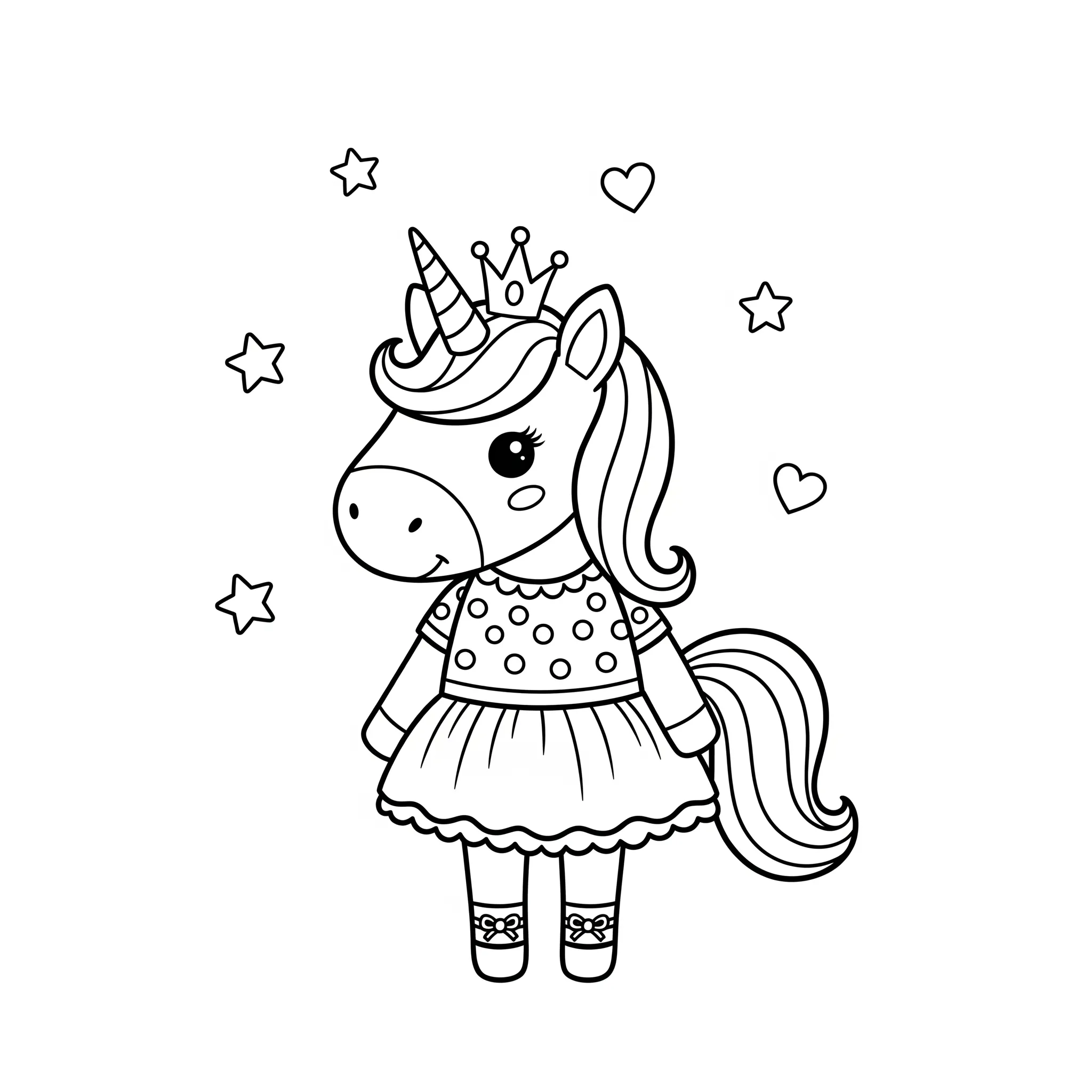 coloriage La Mode Licorne à imprimer pdf