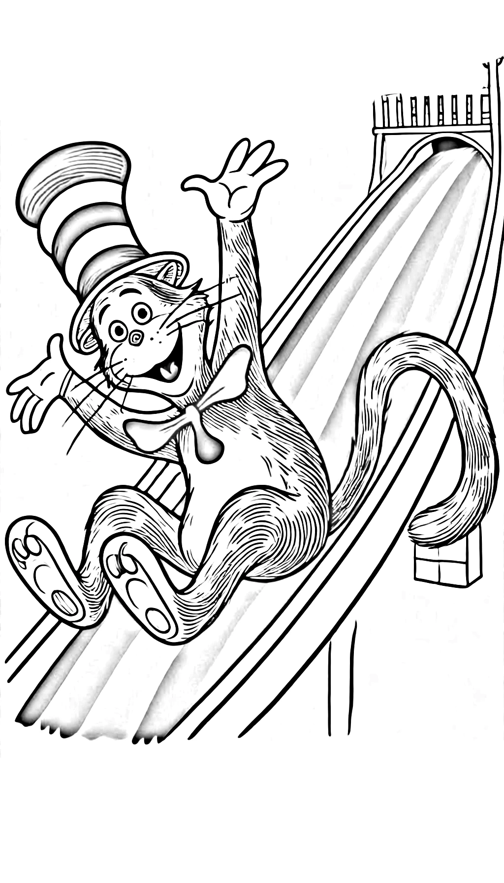 coloriage Le Chat chapeauté pour enfant de à imprimer