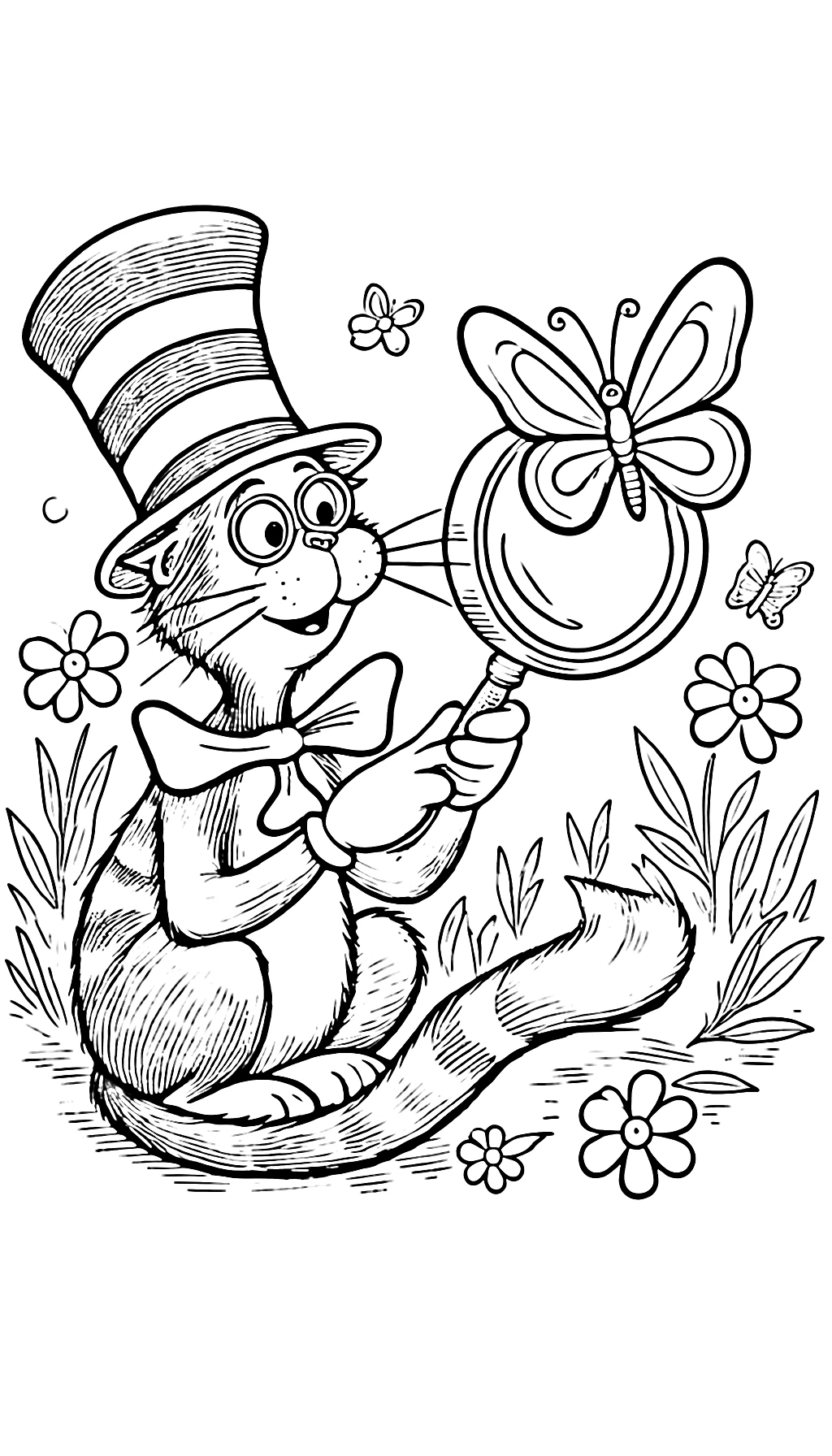 coloriage Le Chat chapeauté à imprimer gratuitement